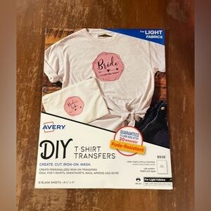 18 Avery Custom Iron-On Transfers for Light Fabrics. Never Used. $5